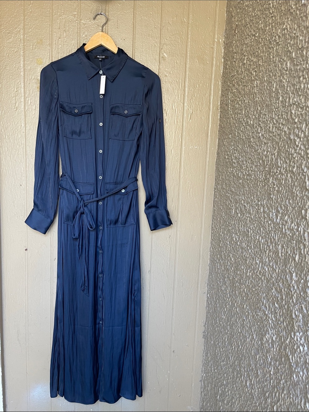 Madewell Maxi Shirt Dress in Navy Size S